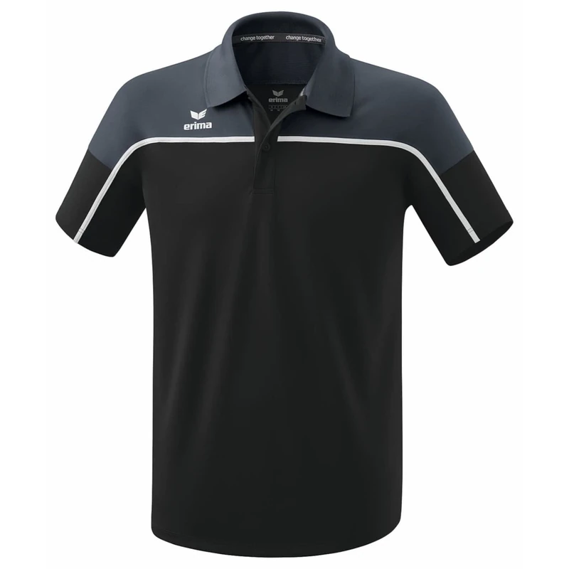 Erima Men's „Change Polo Shirt, Black Grey/Slate Grey/White, XXL