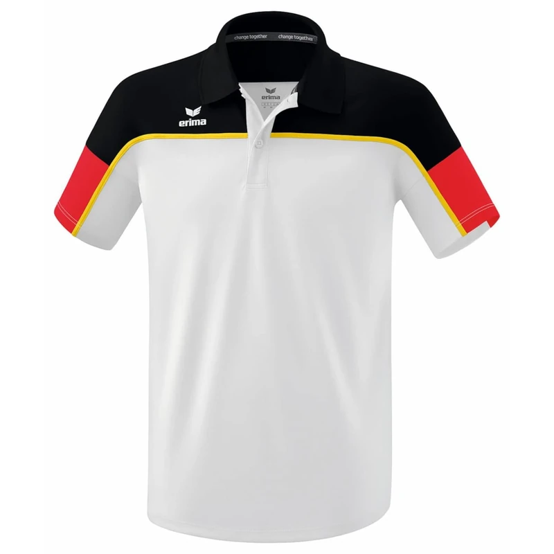 Erima Men's „Change Polo Shirt, White/Black/red, XXL