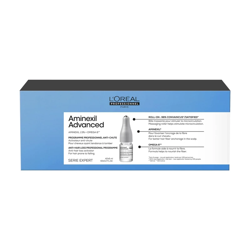L'Oréal Professionnel Aminexil Advanced Anti-Hair Loss Activator Treatment for Fuller Hair, 42 x 6 ml