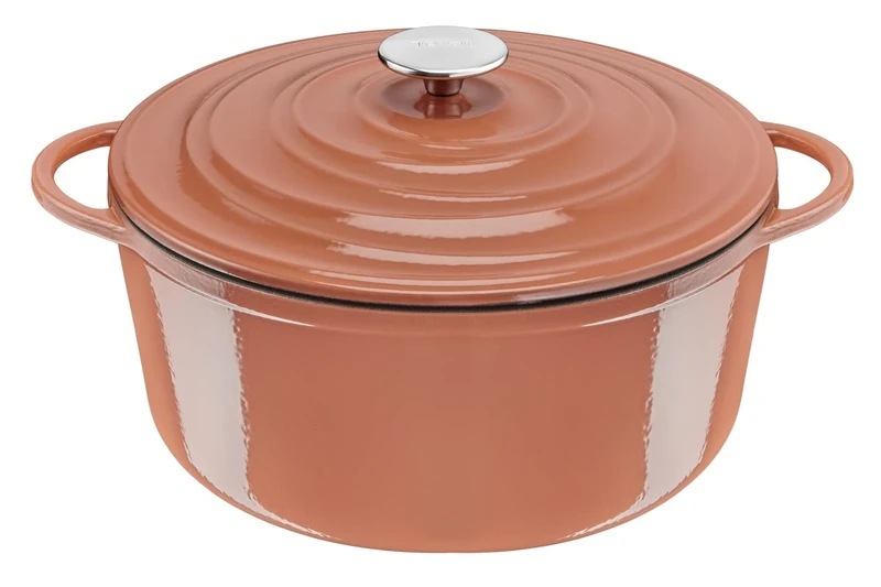 Tefal LOV Enamelled Cast Iron Casserole Dish with Lid, 29cm, 7.4L, Dutch Oven, All Hob Types, Cast Iron Pot, Cooking Pots, Dishwasher safe, Terracotta, E2600504