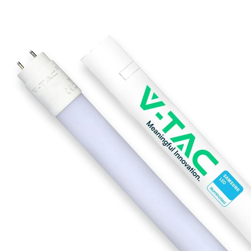 V-TAC 20W T8 LED Tube, 150 cm Nano Plastic, 6500K Cool White, Samsung Chip, 2100 Lumens, Non-Rotating, G13 Socket, Energy Saving, 25,000 Hours Life
