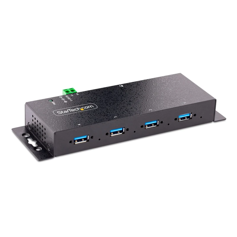 StarTech.com 4-Port Industrial USB 3.0 5Gbps Hub, Rugged USB Hub with ESD Protection, DIN/Wall/Desk Mountable USB-A Hub, USB Expander w/Locking Ports, Heavy Duty - TAA
