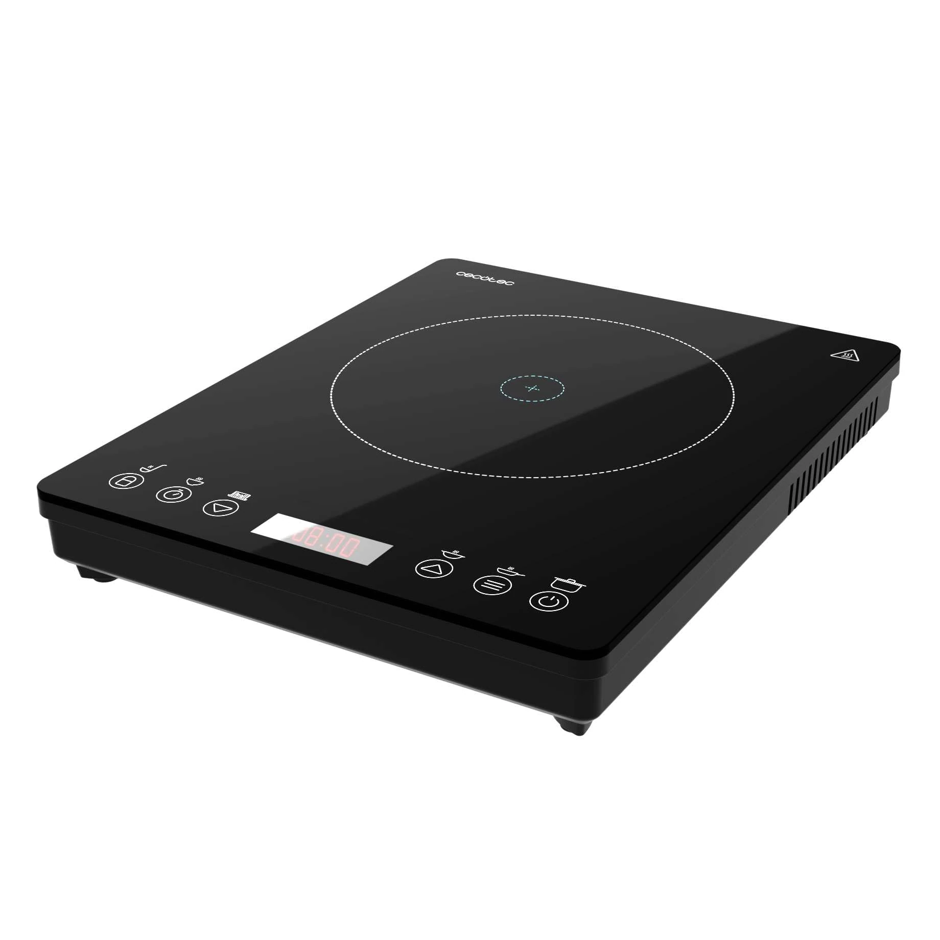 Cecotec Portable Induction Hob 1 Burner Full Magma Slim 2000W Power Adjustable 8 Levels High Strength Glass Design Touch Screen Timer Easy to Clean