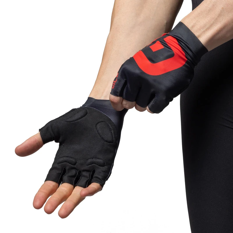 Alé Cycling Unisex Air Summer Cycling Mitts, Black/Red, XS