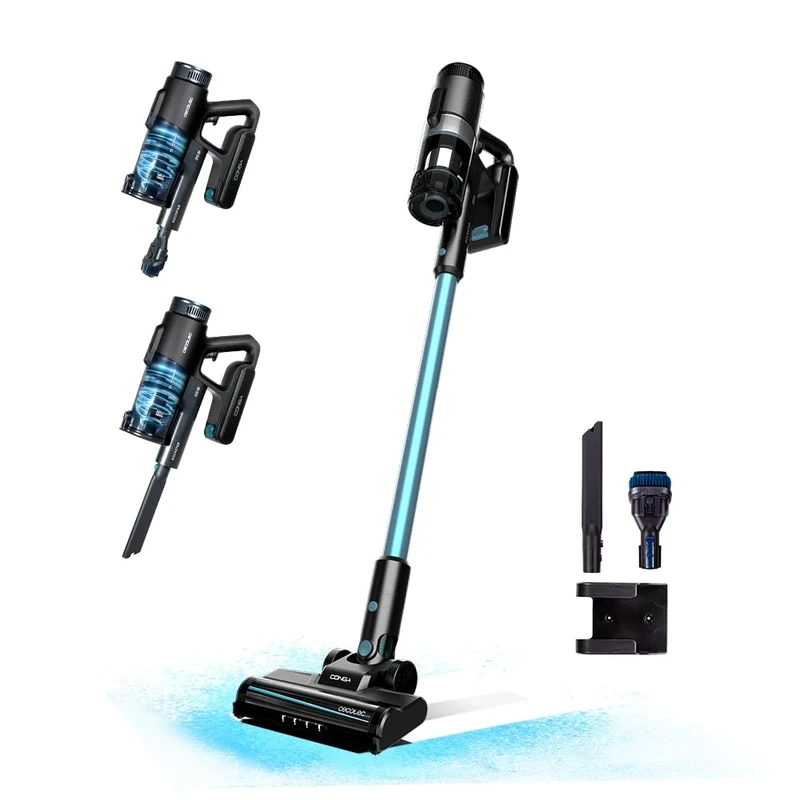 Cecotec Upright Vacuum Cleaner Conga Rockstar 1500 Ray Pure. 215 W, 12 kPa, Immortal Battery 25,2 V, Autonomy 45 min, 3 in 1, Mixed Brush, Accessories, 2 programmes, Parallel Cyclone, Tank 500 ml.