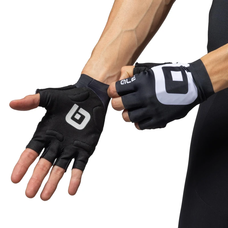 Alé Cycling Unisex Air Summer Cycling Mitts, Black/White, XS
