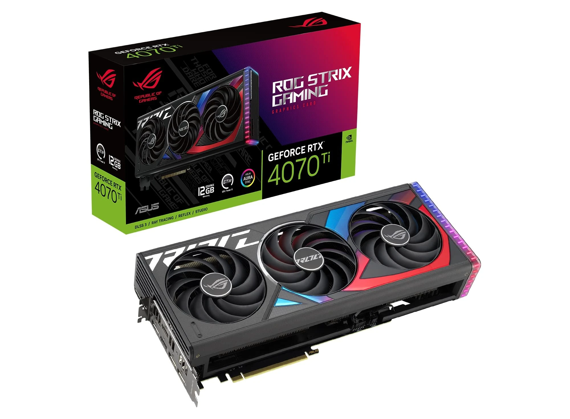 ASUS ROG Strix GeForce RTX 4070 Ti Gaming Graphics Card (PCIe 4.0, 12GB GDDR6X, HDMI 2.1a, DisplayPort 1.4a)