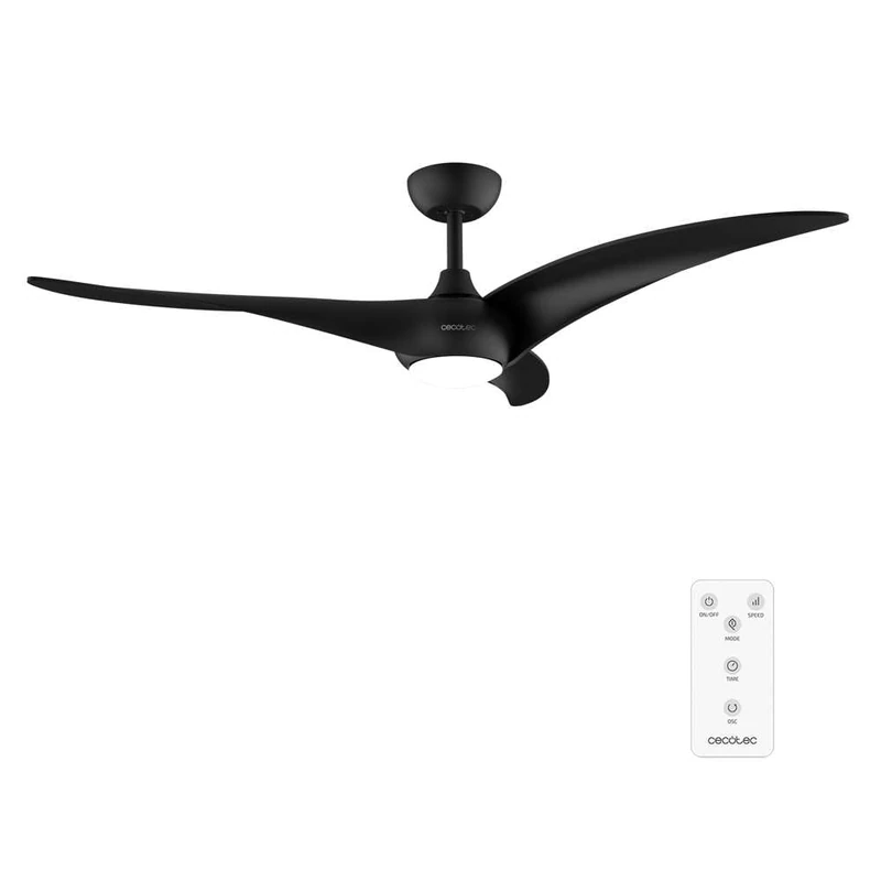 Cecotec - ceiling fans with light EnergySilence Aero 5295 Black, 40W DC motor, 54 inches, with 15W LED light, 3 selected shades, 3 blades, programmable timer