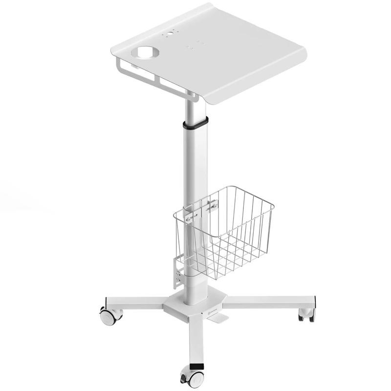 ONKRON Laptop Table on Wheels, Load up to 8 kg, Over Bed Table Adjustable Height, Portable Workstation for Laptop, Small Desk for Bedroom, Hospital, Home Office Desk, Tray on Wheels White LMG30-W