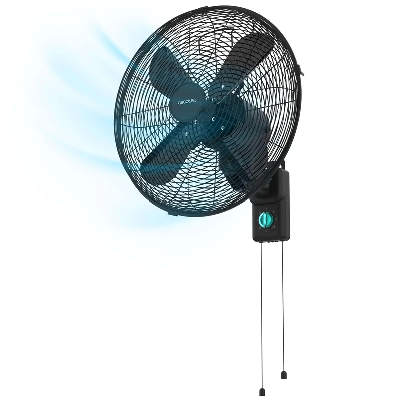 Cecotec - EnergySilence 4500 Power Wall Fan Black - 50 W, Diameter 25 cm, 4 Blades, Easy Use, 3 Speed, Easy Assembly