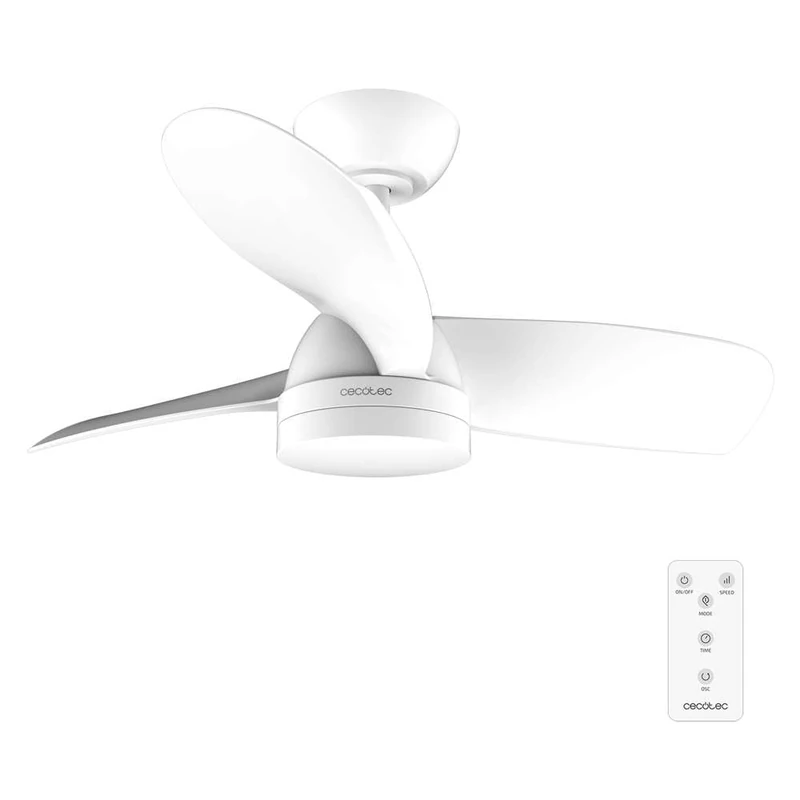 Cecotec - EnergySilence Aero 3050 White Ceiling Fan with Light - 35 W, 91 cm Diameter, 18 W LED