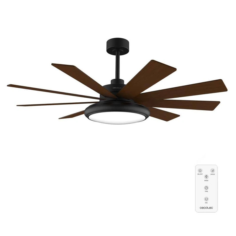 Cecotec - Ceiling Fan with EnergySilence Aero 7000 Light Pro - 50 W, Diameter 178 cm, 6 Speeds and 9 Blades, Timer, Adjustable Height, Summer/Winter Mode