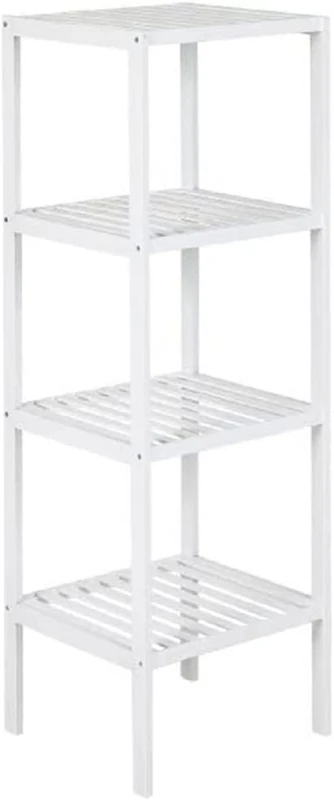axentia Bamboo Shelf 4 Shelves White