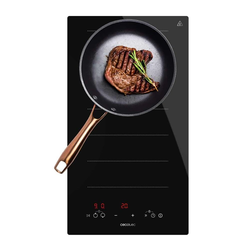 Cecotec Bolero Squad I 2100 Flex Induction Hob, 3500 W, 2 Independent or Joint Burners, 9 Power Levels, Touch Control, Timer, Stop&Go Function, Kid Lock