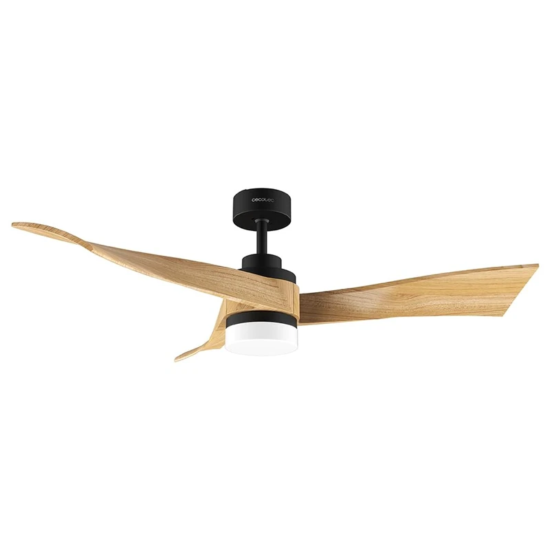 Cecotec Ceiling Fans EnergySilence Aero 5285 WhiteWood - 40W Dc Motor, Diameter 132Cm, Led Light, Remote Control, Timer Up To 8 Hours, 6 Spees, Summer/Winter, Stylish Design
