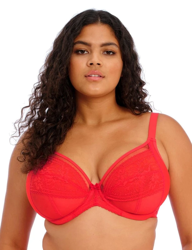 Elomi Women's Kendra Plunge Underwire Bra, Opaque, Cherry, 34FF