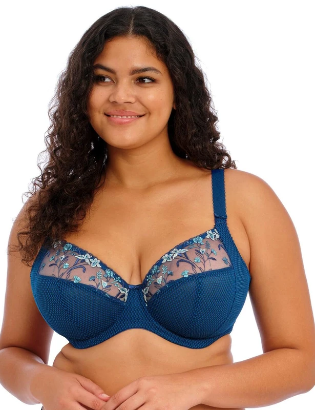 Elomi Women's Plus Size Charley Underwire Plunge Bra, Petrol, 38F