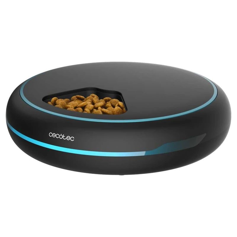 Cecotec Pumba 1600 Purrfect Meal Automatic Pet Food Dispenser, 1.6L Capacity, 4 Independent Sections, LED Display, Timer and Voice Recorder