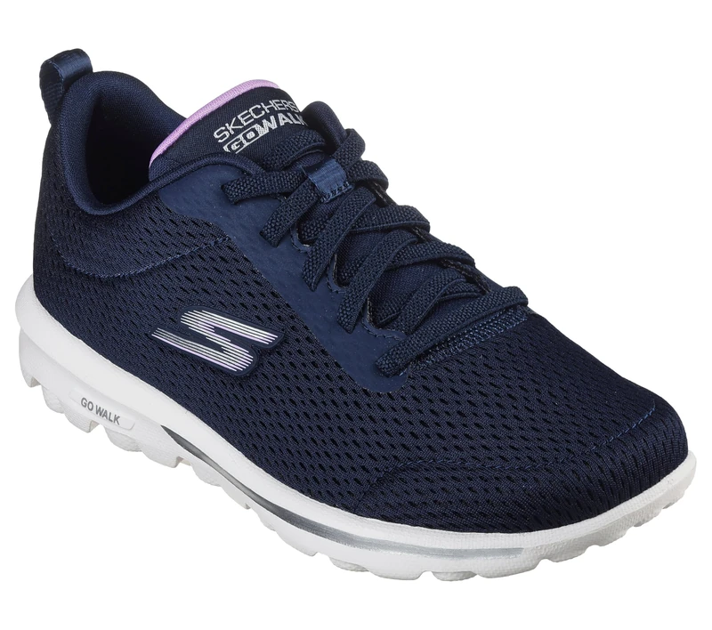 Skechers Women's Go Walk Travel-Fun Journey Sneaker, Navy/Lavender, 2 UK
