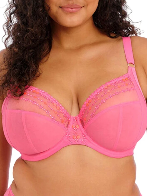 Elomi Women's Matilda Plunge Bra, Sheer, Wild Cherry, 32JJ US