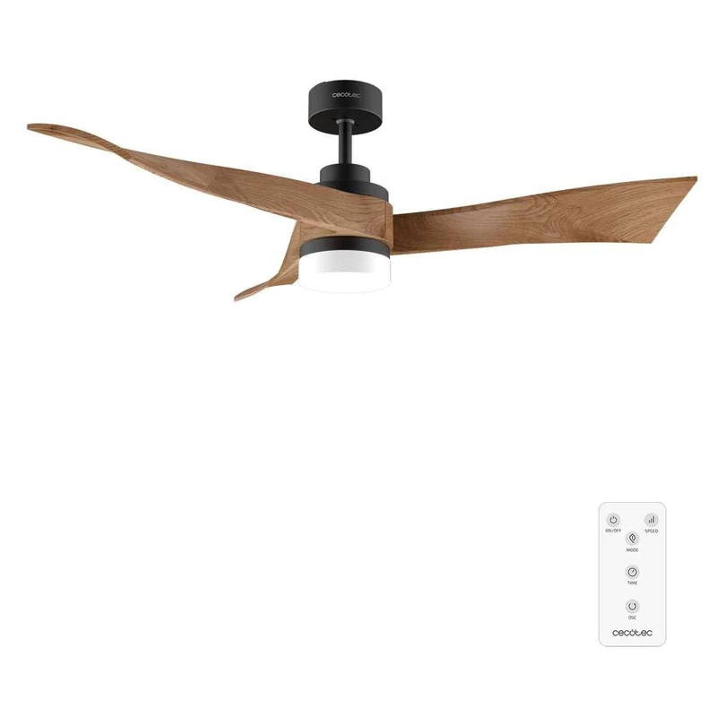 Cecotec - Ceiling fans with light EnergySilence Aero 5285 Darkwood, 40W, diameter 132 cm, DC motor, remote control, 18W LED light, programmable timer, winter summer mode - Image 1