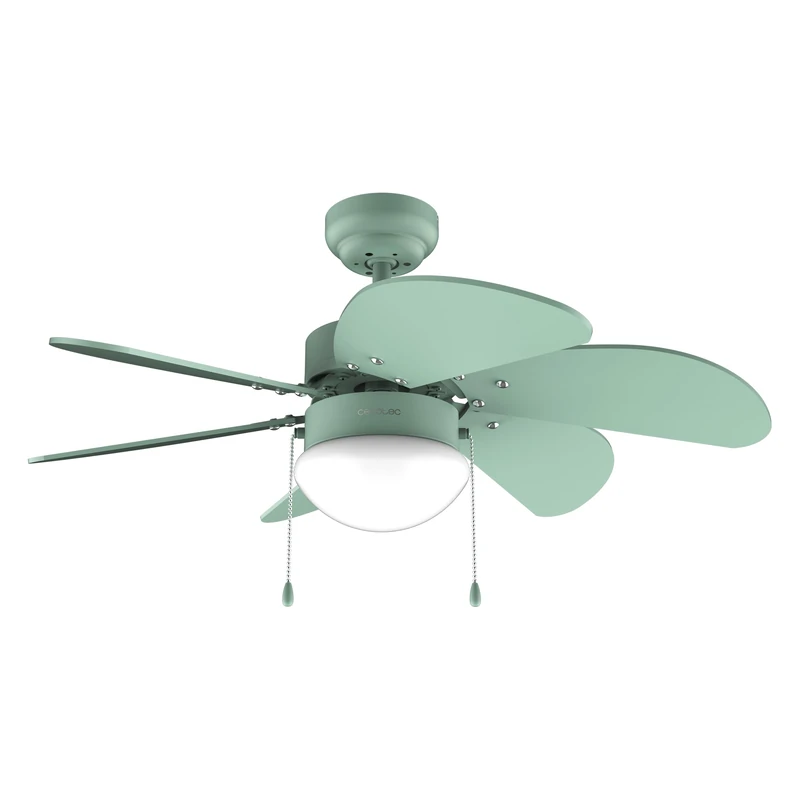Cecotec - Ceiling Fan with EnergySilence Aero 3600 Vision Full Green Light - 50 W, Diameter 91 cm, Bulb Not Included, 3 Speed, 6 Blades, Summer/Winter Mode, Elegant Design