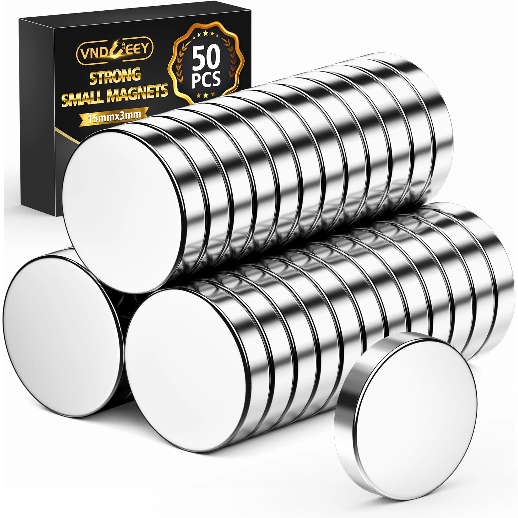 VNDUEEY 50 Pack Magnets, 15x3mm Fridge Magnets for Adults, Whiteboard Magnet for Crafts, Notice Board