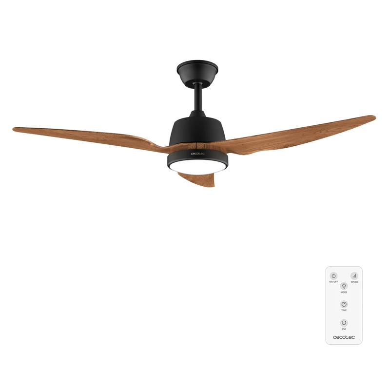 Cecotec - Ceiling Fan with EnergySilence Aero 5250 BlackWood Light - 62 W, Diameter 122 cm, 3 Blades, Remote Control, 3 Speeds and Timer, Summer/Winter Mode - Image 1
