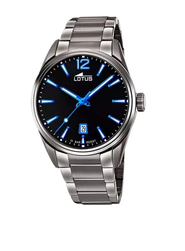Lotus 18684/6 Men's Stainless Steel Watch in Grey/Black/Blue 42 mm Water Resistant 10 Bar, Grey/Black/Blue
