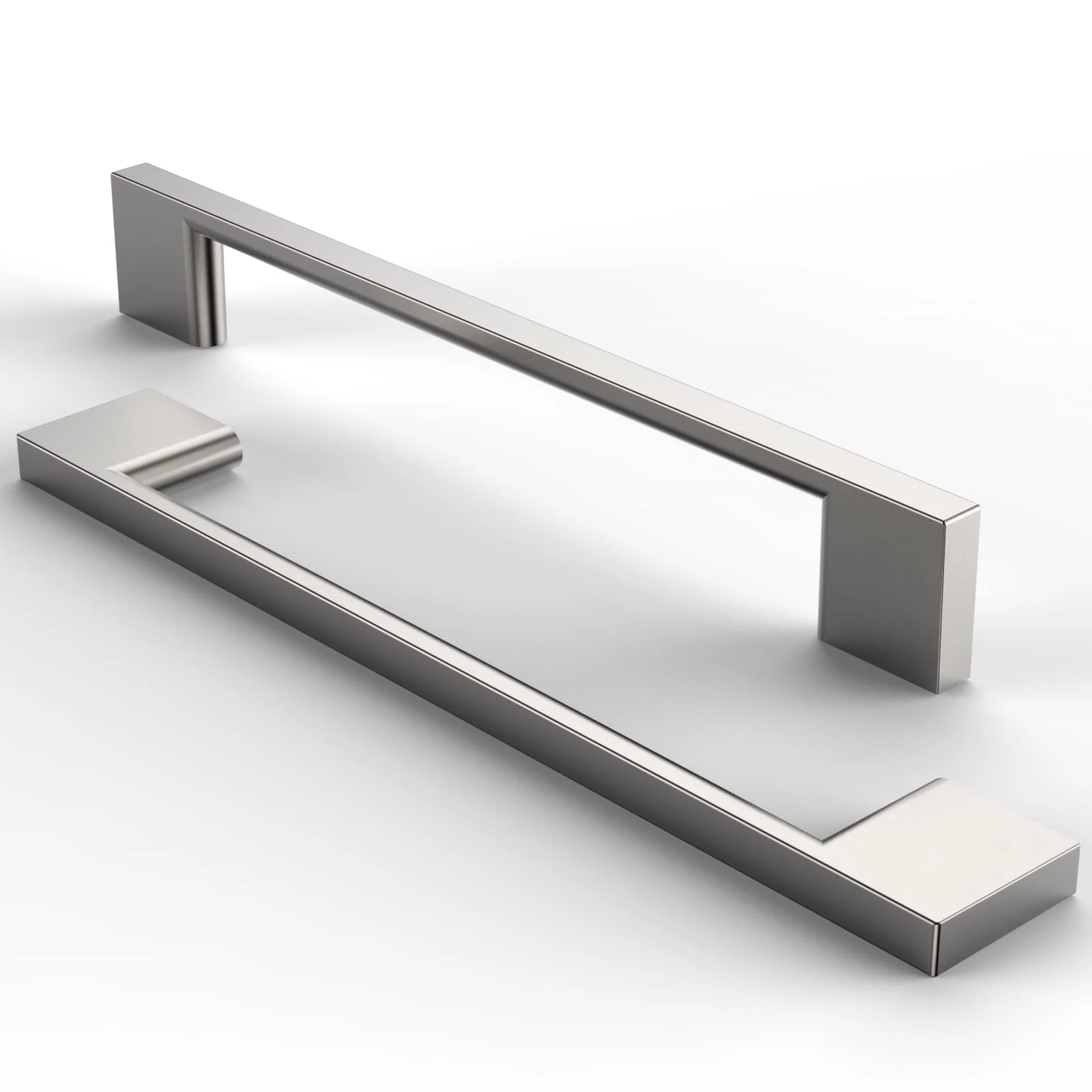 Furniware 10 Pack Cabinet Pull,Brushed Nickel Cabinet Handles,Hardware Drawer Pulls,Solid Aluminum Kitchen Cabinet Door Handles Pull-160mm(6.3 Inch) Hole Center