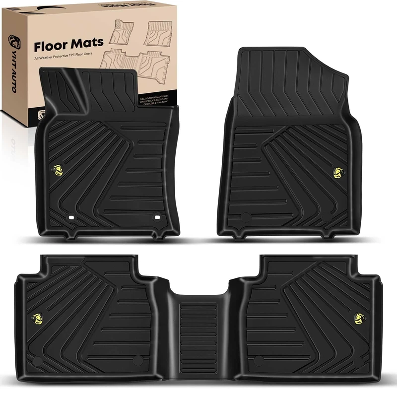 YHTAUTO All Weather Automotive Car Floor Mats Replacement for Lexus ES250 2021-2023, ES300h & ES350 2019-2022, Custom Fit TPE Car Floor Liners, Front & Back Seat, Set of 3