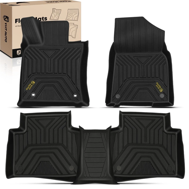 YHTAUTO Automotive Floor Mats TPE Full Set Liners Replacement for 2018-2023 Toyota Camry Front & 2nd Seat| Excludes Hybrid Models, All-Weather Protection Anti-Slip Custom Fit Car Mats Odorless Carpets