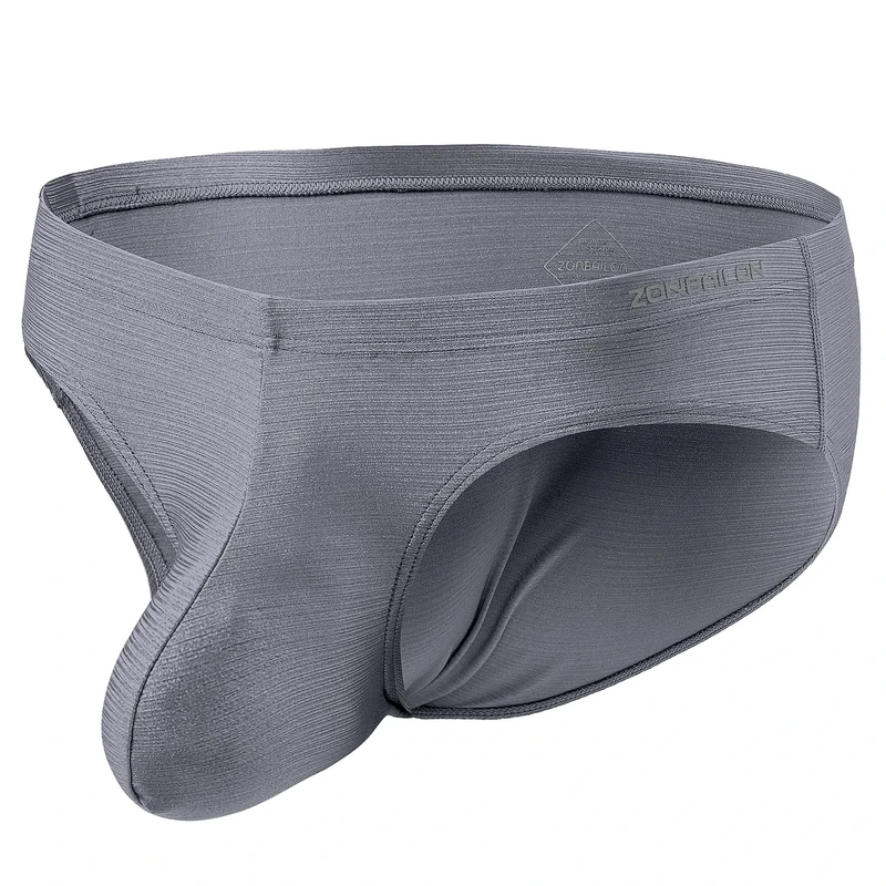 BIATWOWR XXL Mens Ice Silk Briefs Sexy Bulge Ball Pouch Underwear Enhancing Low Rise Male Brief Man Underpants M