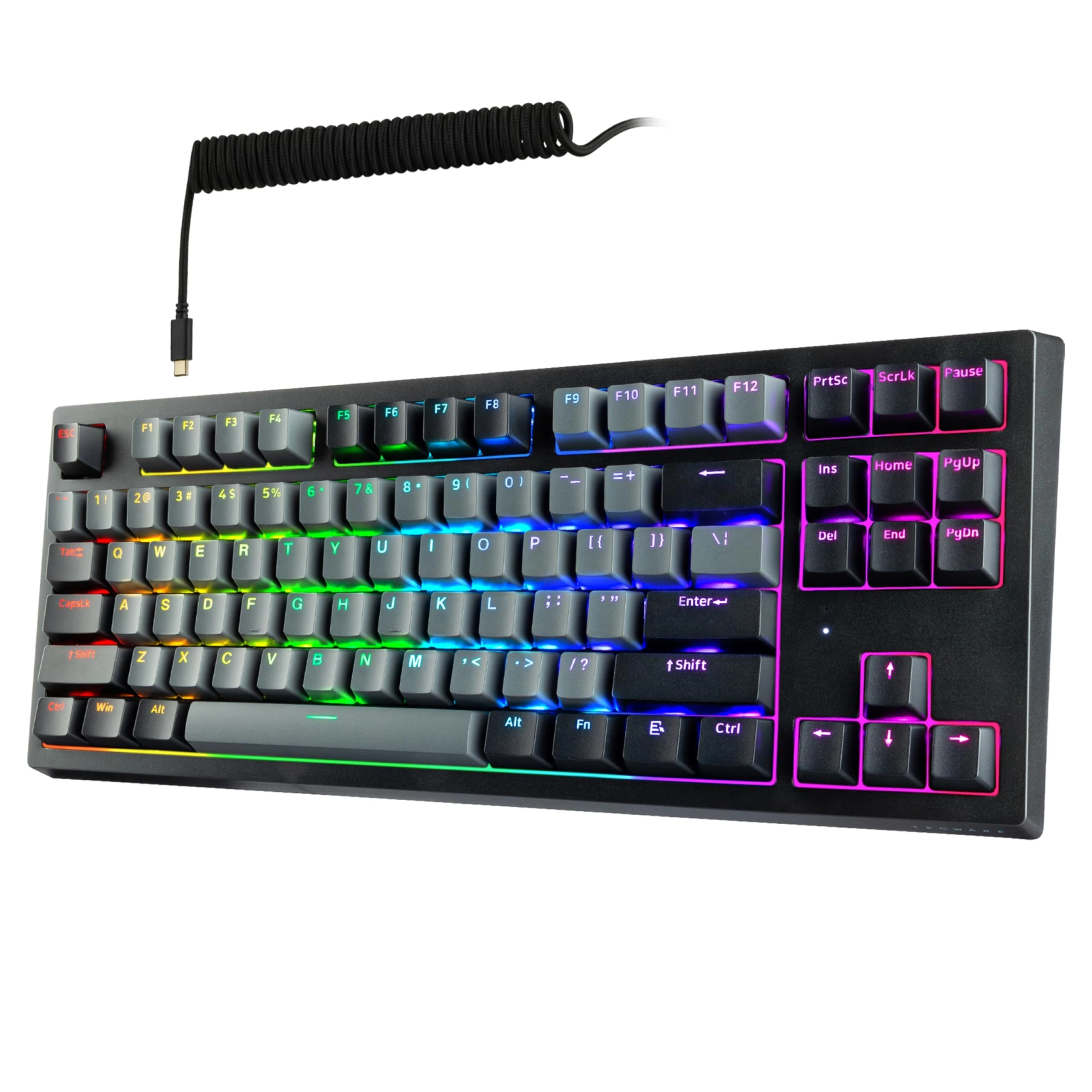 TECWARE ELITE Phantom+ 87-Key US Layout RGB Wireless/BT5.0 Mechanical Keyboard (Black) Wraith Red Switch (Prelubed, 45g Linear) Per Key Colour and Lighting