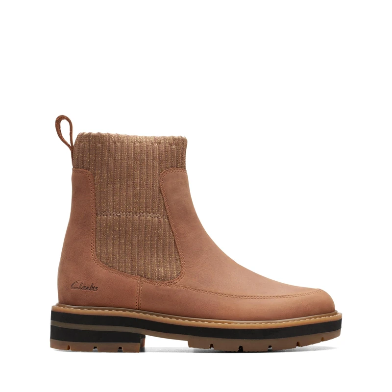 Clarks Girls Nova Tale Half Length Boots, Light tan, 7 UK