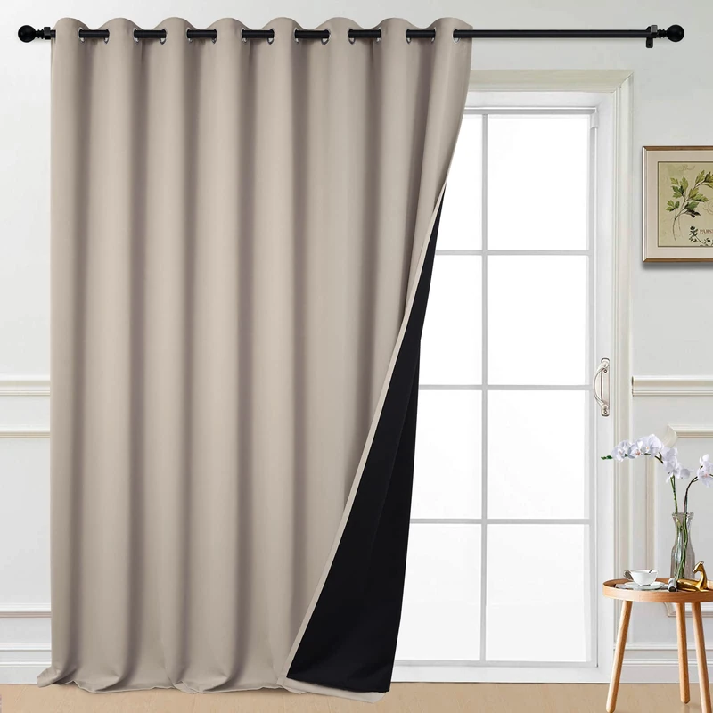 Yakamok Natural 100% Blackout Patio Door Curtain Panels W100 x L108,1 Panel