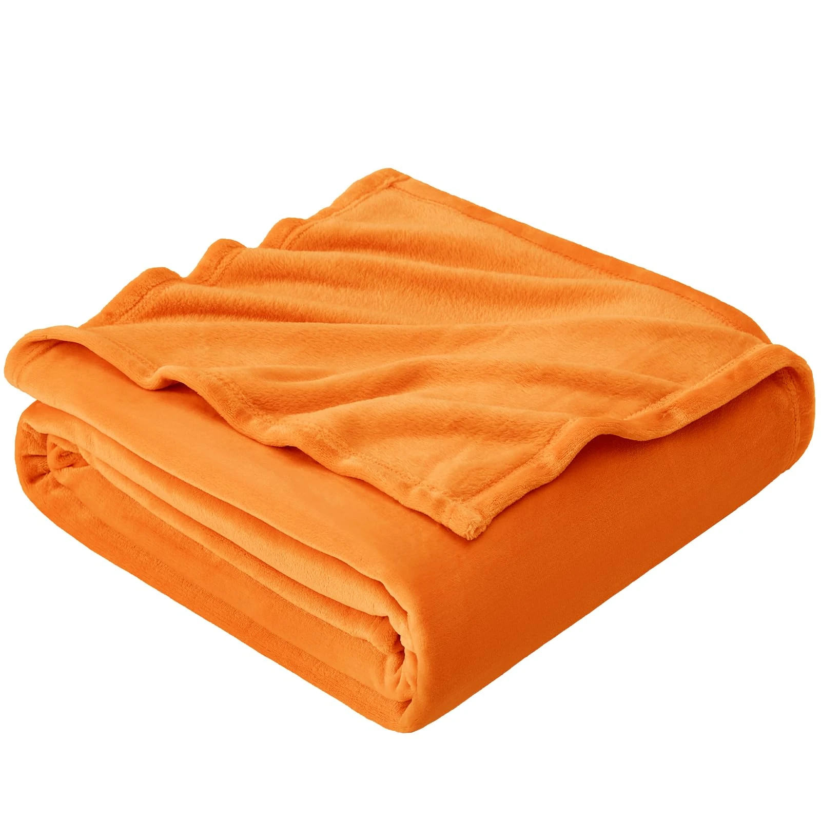 EHEYCIGA Fleece Blanket Orange Throws for Sofas Fluffy Warm Soft Blanket for Bed Settees Armchairs, Fit All Season, Single, 130x165cm