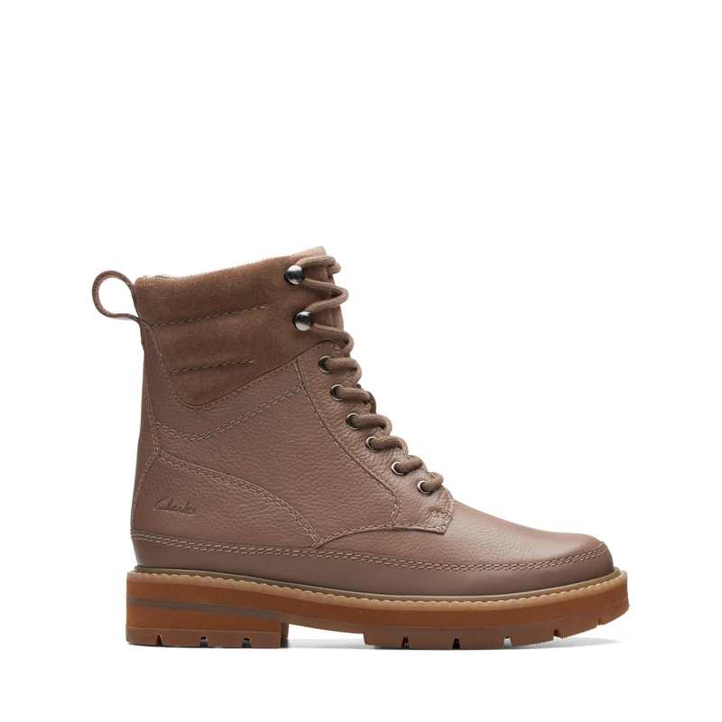 Clarks Girls Prague Top K. Half Length Boots, Pebble Combi, 8 UK