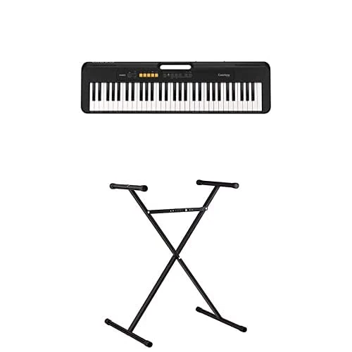 Bundle of Casio CT-S100AD 61 Key Electronic Keyboard with AC Adapter + Casio ARST Keyboard Stand - Black