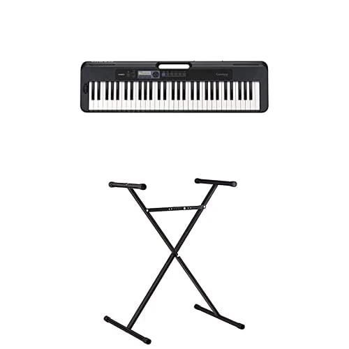 Bundle of Casio CT-S300AD 61 Touch-Sensitive Keyboard with AC Adapter Included + Casio ARST Keyboard Stand - Black