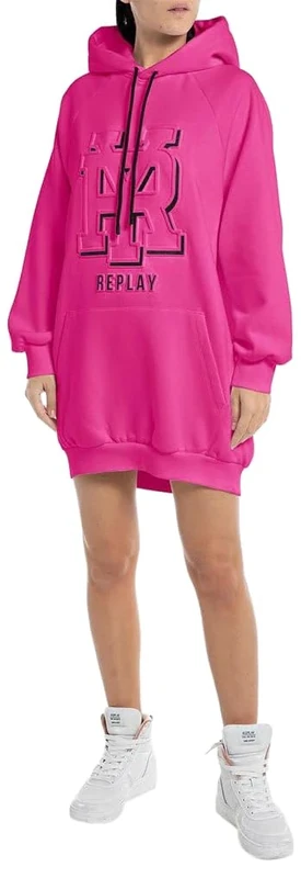 REPLAY Adult W9057A Bonded Co/Pl Fleece Dress, Fairy Violet 106, L