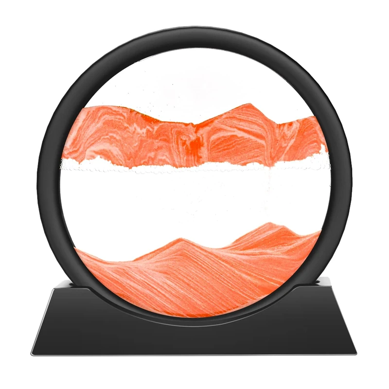 Wai Danie 3D Sand Art Hourglass - Orange 7" Deep Sea Motion Display