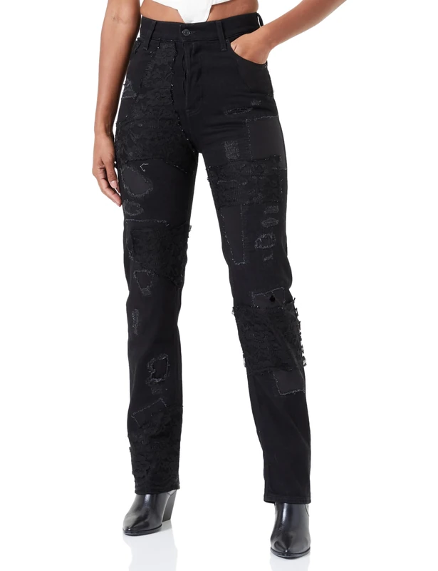 REPLAY Women's WA493M Od Jeans, Black 098, 26W / 32L
