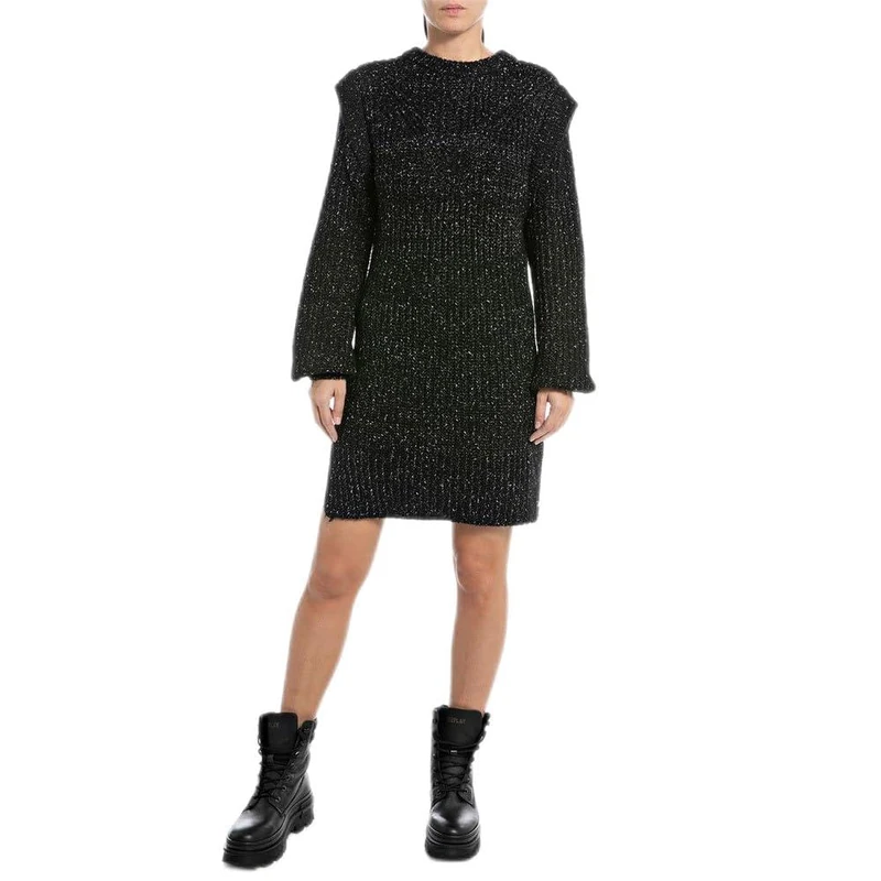 REPLAY Women's DK3563.000.G23530 Dress, Black 098, L