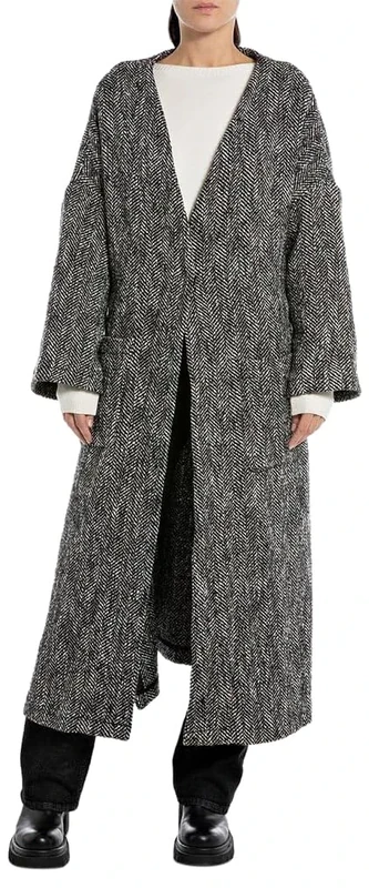 REPLAY Adult W7376 Yarn Dyed Herringbone Coat, Multicolor 010, S