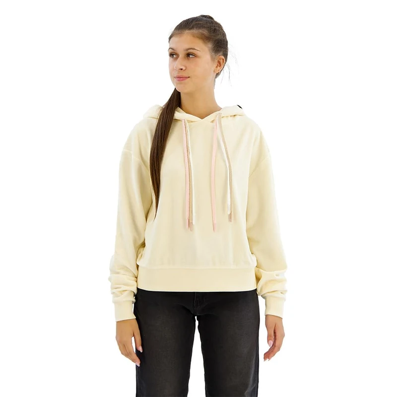 REPLAY women's hoodie made of cotton mix, Platinum 012 (White), S