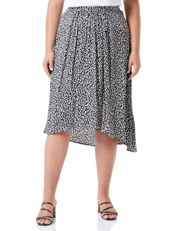 Replay Women's Skirt Knee Length All Over Print, Black/Natural White 010 (Multicolored), L - Image 1