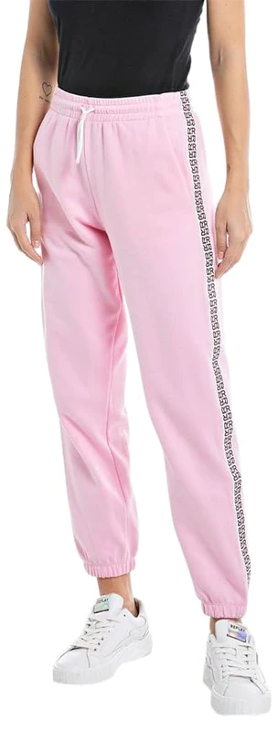 REPLAY Women's W8068B Technical Fleece Casual Pants, Almond Pink 666, XL
