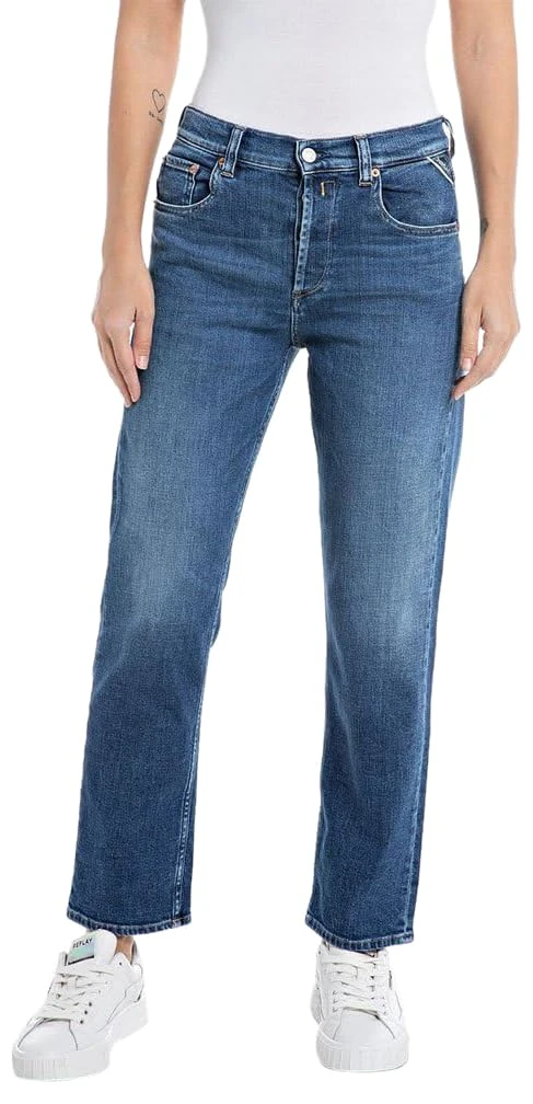 REPLAY Women's WB461 Maijke Straight Comfort Jeans, Medium Blue 009-1, 30W / 30L