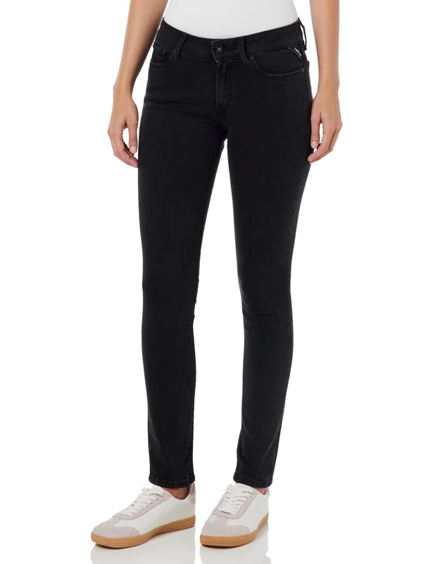 Replay women's jeans New Luz skinny fit with power stretch, black (Black 098), 23W / 30L
